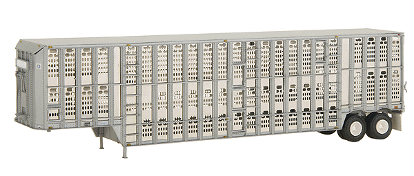 50' Barrett Livestock Trailer - Assembled -- Hog & Sheep, Early Style, Triple Deck, Three Hand Hole
