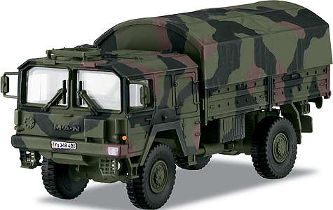 4MFOR Metal Military Mission(R) Modern German Army (BW) Diecast Models -- 5-Ton GL 4x4 Flatbed Truck w/Tarp