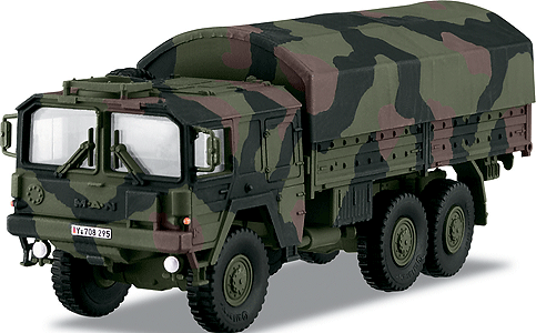 4MFOR Metal Military Mission(R) Modern German Army (BW) Diecast Models -- 7-Ton 6x6 GL Flatbed Truck w/Tarp
