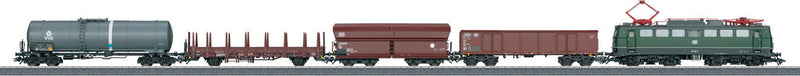 Freight Service Starter Set - 3-Rail w/Digital & Sound -- German Federal Railroad DB Class 140 Electric, 4 Cars, Track Oval w/Siding-1