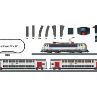 Passenger Train Starter Set - 3-Rail w/Digital & Sound -- Belgian Railways SNCB HLE 18 Electric, 2 Cars, Track Oval w/Siding, Controll