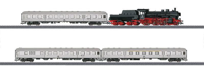 Steam Commuter Train Starter Set - 3-Rail w/Sound & Digital -- German Federal Railroad DB Class 038 4-6-0 & 3 Cars, Track Mobile Station-1