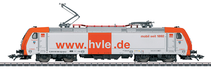 Bombardier Traxx Class 185.5 Electric w/2 Pantographs - Digital Equipped -- Havelland Railroad HVLE (Era V, white, orange)