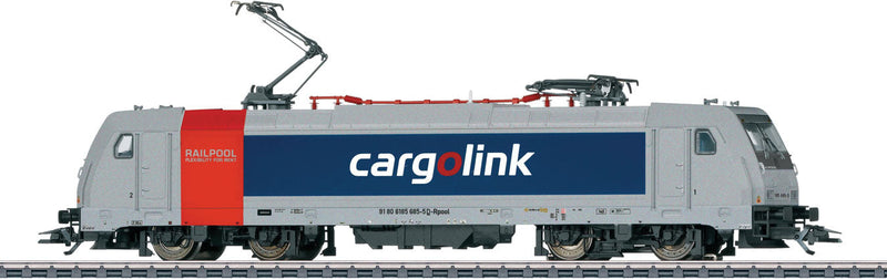 Bombardier Traxx 2 Class 185.6 Electric - 3-Rail w/Sound & Digital -- Cargolink #185 685-5 (Era VI, gray, blue, red, white)