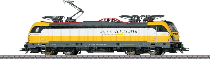 Bombardier Traxx AC 3 LM Electric - 3-Rail - Sound and Digital -- Swiss Rail Traffic 487 001 (Era IV, oxide, yellow)-1