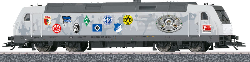 Bombardier Traxx Class 285 Diesel - 3-Rail w/Sound & Digital - Start Up -- Bundesliga Scheme (gray w/Club Logos)-1