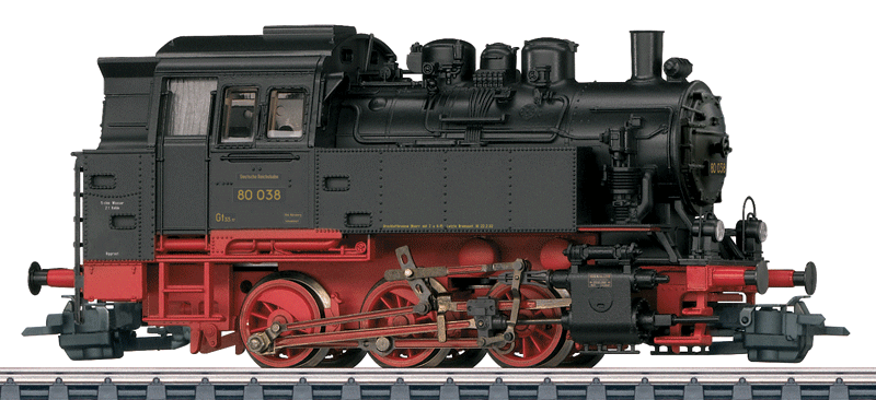 Class 80 0-6-0T - 3-Rail w/Sound & Digital -- German Federal Railroad DB (Era II, black, red)