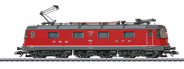 Class Re 6/6 f - 3-Rail - 3-Rail w/Sound & Digital -- Swiss Federal Railways SBB #11666 "Stein am Rhein" (Era V, Fire Red, gray)