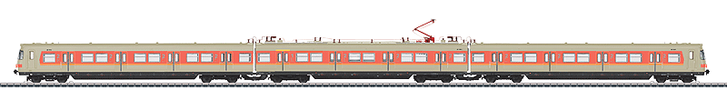 Electric Class 420 Railcar w/Single Pantograph 3-Rail w/Digital & Sound -- German Railroad, Inc. DB AG S-Bahn (Era V, cream, orange)