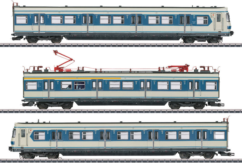 Class 420 S Bahn Electric Railcar Train - 3-Rail - Sound and Digital -- German Federal Railroad DB (Era IV 1980, S Bahn, gray, blue)-1
