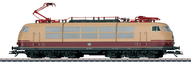 Class 103.1 Electric - 3-Rail w/Sound & Digital -- German Federal Railroad DB (Era IV, 1980s, crimson, beige)