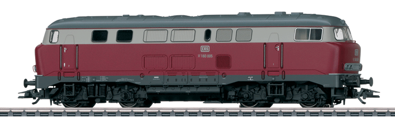 Class V 160 Lollo - 3-Rail w/Sound & Digital -- German Federal Railroad DB #V 160 005 (Era III, red, white, gray)