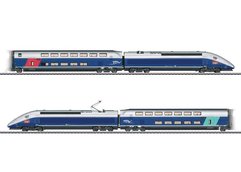 TGV Euroduplex High-Speed Train-Only Set - 3-Rail - Sound and Digital -- French State Railways SNCF (Era VI, silver, blue, black, red)-1