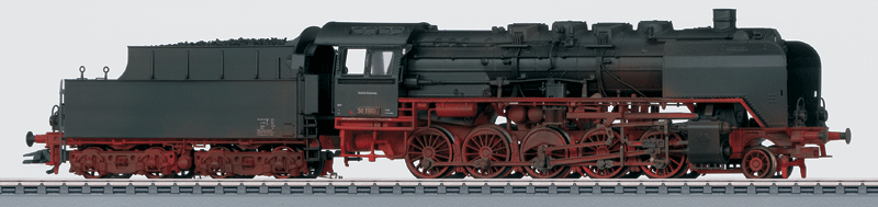 Class 50 2-10-0 w/Box-Style Tender - Sound, Digital & Display Case -- German Federal Railroad DB #50 1963 (Era III, black, red, 50th Birthday)