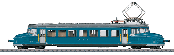 Class RBe 2/4 Blauer Pfeil/Blue Arrow Electric Railcar Digital & Sound Equippe -- Oensingen-Balsthal-Bahn OeBB #202 (Era IV 1970s, blue, silver)