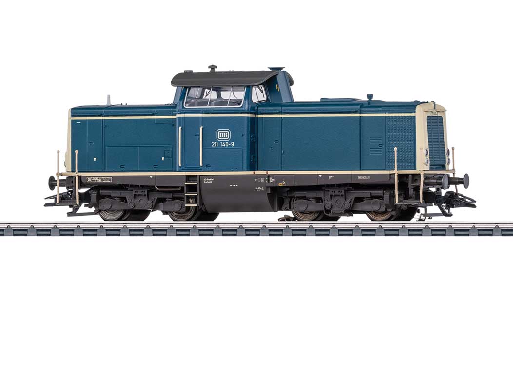 Class 211 Diesel - 3-Rail - Sound and Digital -- German Federal Railroad DB (Era IV 1981, blue, gray, cream)-2