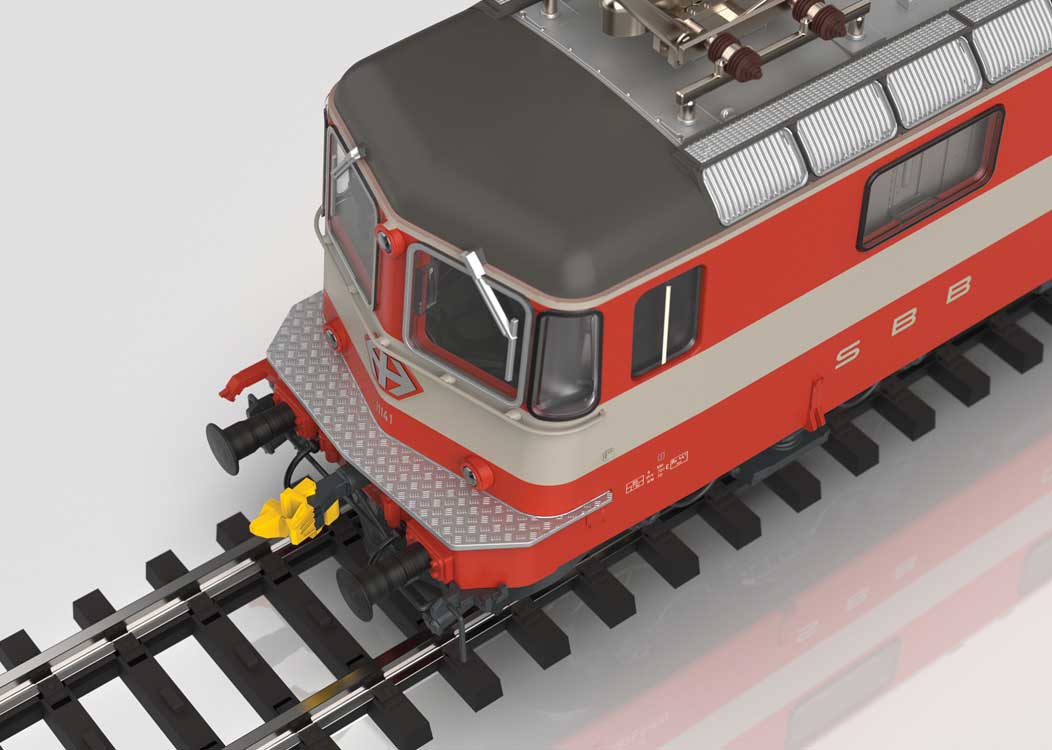 Class Re 4/4 II Electric - Early Production - 3-Rail - Sound and Digital -- Swiss Federal Railways SBB (Era IV 1975, orange, gray, silver)-4