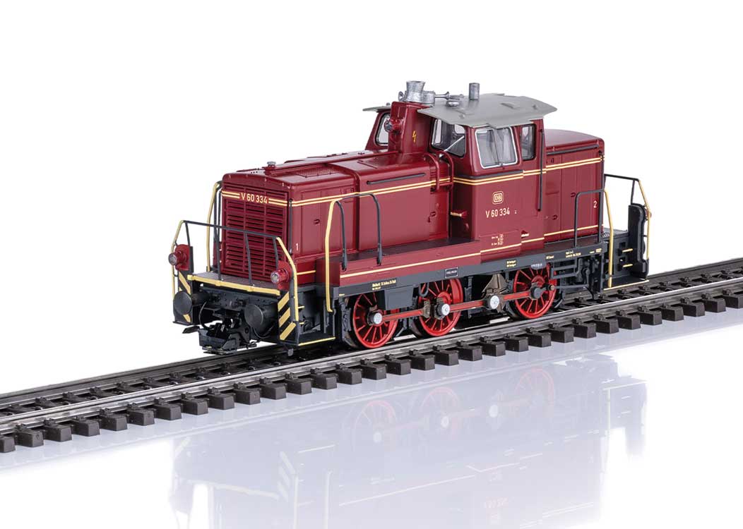 Class V 60 Diesel - 3-Rail - Sound and Digital -- German Federal Railroad DB #V 60 334 (Era III, red, black, yellow)-1