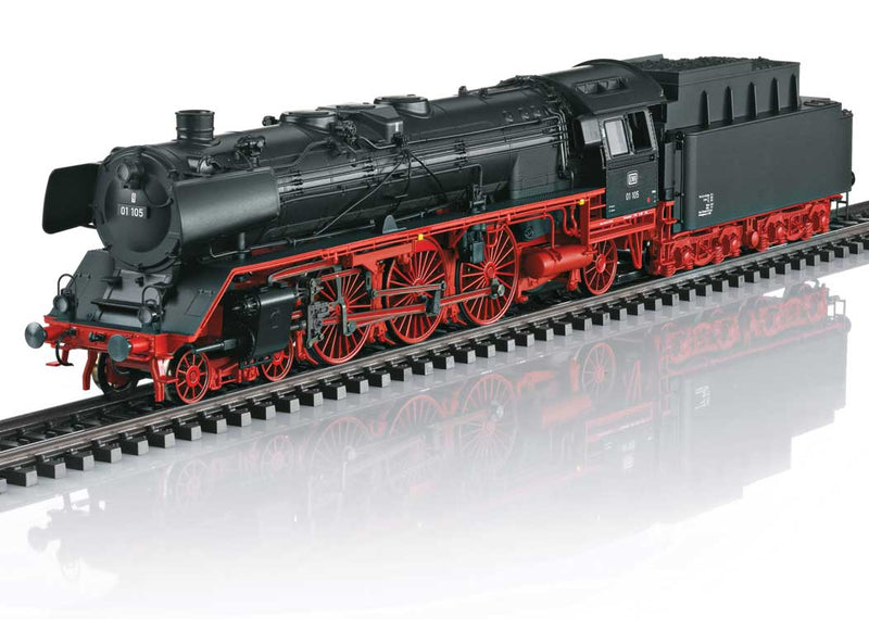 Class 01 4-6-2 - 3-Rail - Sound and Digital -- German Federal Railroad DB 01 105 (Era III 1965, black, red)-1