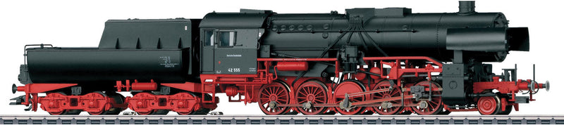 Class 42 2-10-0 w/Tub-Style Tender - 3-Rail w/Digital -- German Federal Railroad DB #42 555 (Era IIIa 1950, black, red)