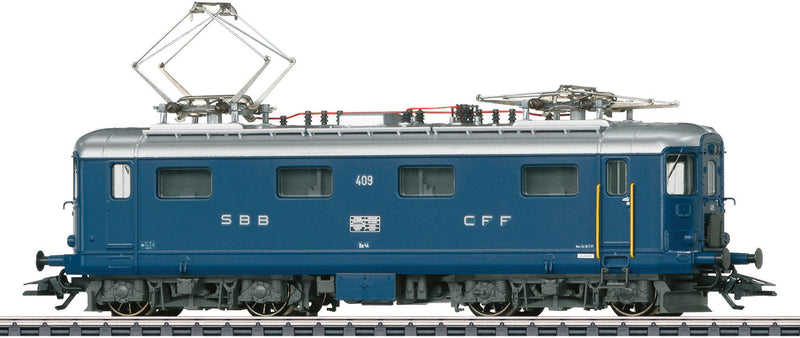 Class Re 4/4 I Electric - 3-Rail - Sound and Digital -- Swiss Federal Railways SBB 409 (Era III 1957-1959, sapphire blue, silver)-1