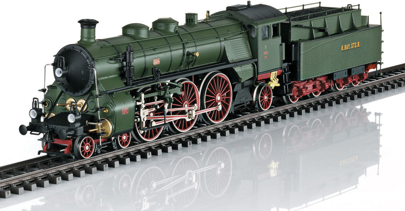 Class S 3/6 4-6-2 Hochhaxige/High Stepper - 3-Rail - Sound and Digital -- Royal Bavarian State Railways #3624 (Era I 1912; green, red)-1