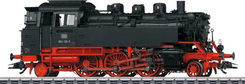 Class 064 2-6-2T - 3-Rail w/Sound & Digital -- German Federal Railroad DB #064 136-5 (Era IV 1973, black, red)