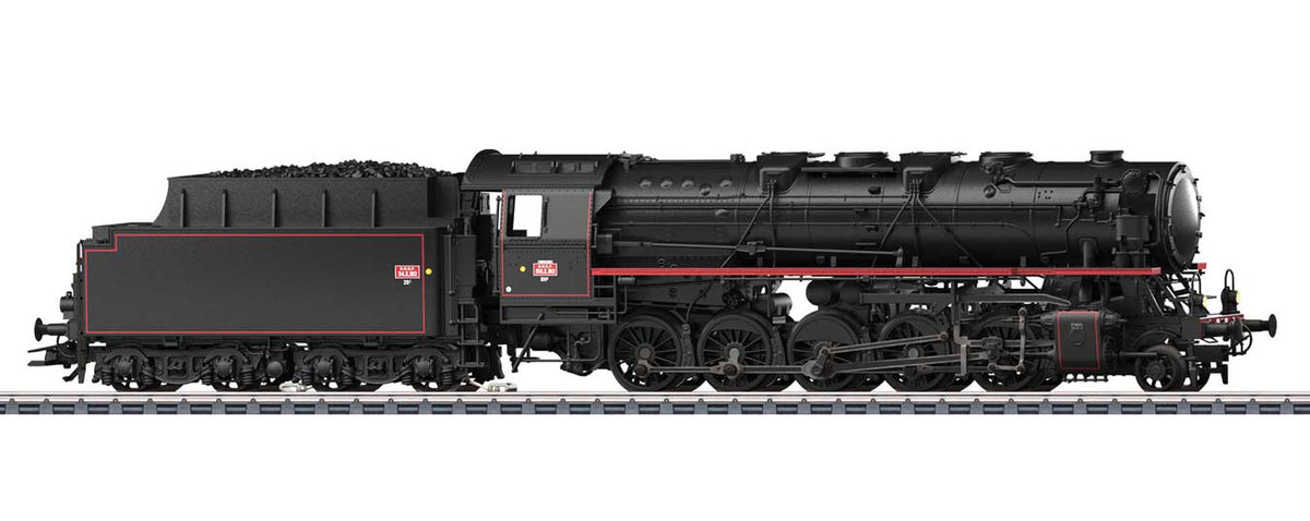 Class 150 X 2-10-0 w/Coal Tender - 3-Rail w/Sound & Digital -- French State Railways SNCF #150 X 192 (Era III 1958, black, red)-2