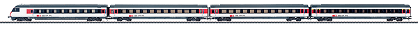 Mark IV Express Passenger Shuttle 4 Car Set - 3-Rail - Ready to Run -- Swiss Federal Railways SBB/CFF/FFS (Era VI InterCity, white, gray, black, re
