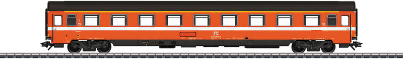 Eurofima Type Az 1st Class Compartment Car - 3-Rail - Ready to Run -- Italian State Railroad FS (Era IV 1979, orange, black)