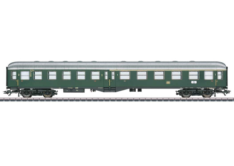 Type AB4ym(b)-51 1st-2nd Class Center-Entry Coach - 3-Rail - Ready to Run -- German Federal Railroad DB (Era III, green, silver)-1