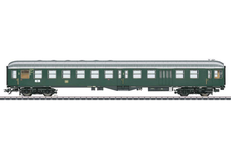 Type BPw4ymgf-54 2nd Class Center-Entry Cab Car - 3-Rail - Ready to Run -- German Federal Railroad DB (Era III, green, silver)-1