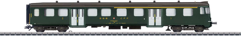 Type ABt Lightweight Cab Car 1st and 2nd Class - 3-Rail - Ready to Run -- Swiss Federal Railways SBB (Era IV 1975-1980s, green, silver)