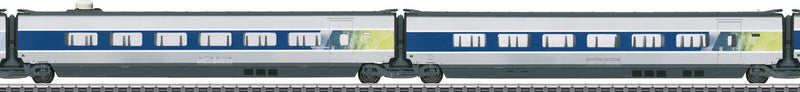 TGV POS Intermediate R2/R3 2-Car Add-On Set - 3-Rail Ready to Run -- French State Railways SNCF #4414 (Era VI 2012; orange, gray, white)