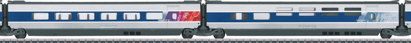 TGV POSBar/2nd Class Intermediate R4/R5 2-Car Add-On Set - 3-Rail Ready to Run -- French State Railways SNCF #4415 (Era VI 2012; orange, gray, white)