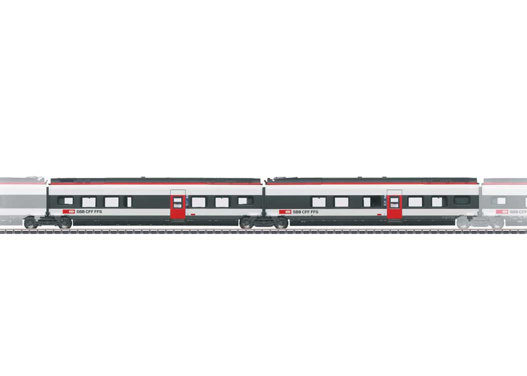 Type B & Type C 2nd Class Add-On for Giruno Train Set - 3-Rail - Ready to Run -- Swiss Federal Railways SBB RABe #501 022 (Era VI 2024, white, black, red)