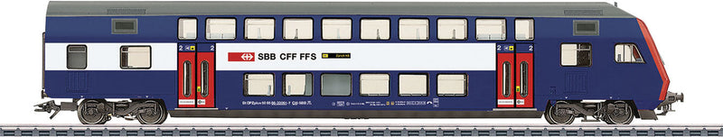 Type DPZplus Bt Bi-Level Cab Control Car - 3-Rail - Ready to Run -- Swiss Federal Railways SBB/CFF/FFS(Era VI 2017, blue, white, red)