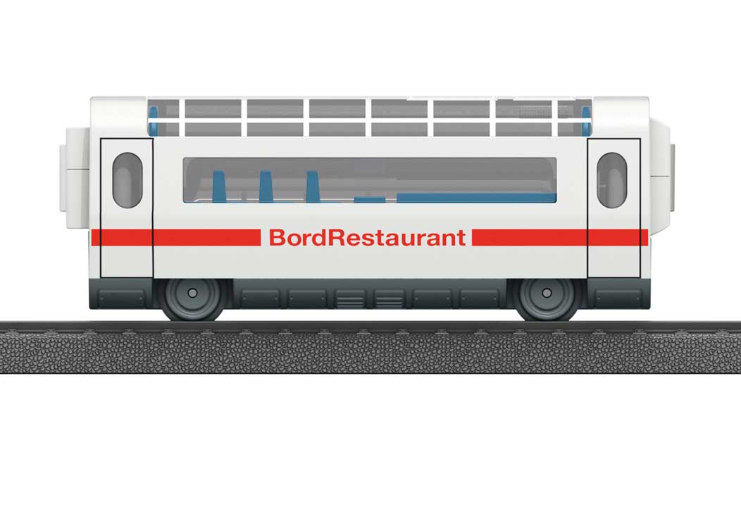 High-Speed Train Diner for Battery-Powered Sets - Ready to Run - My World -- German Railroad DB AG InterCity Express (white, red)-1