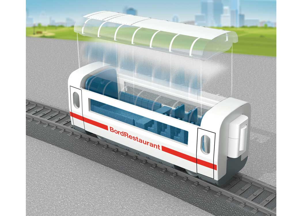 High-Speed Train Diner for Battery-Powered Sets - Ready to Run - My World -- German Railroad DB AG InterCity Express (white, red)-3