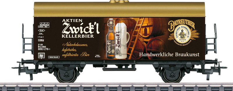 Beer Reefer - 3-Rail - Ready to Run -- Bayreuther Bierbrauerei (Era VI, Full Color Graphics, German Lettering)