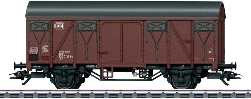 Type Gs 210 Boxcar - 3-Rail Ready to Run -- German Federal Railroad DB (Era IV 1983, Boxcar Red, black)