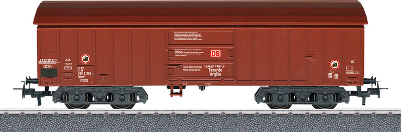 Type Taems 890 Covered Gondola - 3-Rail Ready to Run -- German Railroad DB AG (Era VI, Boxcar Red)