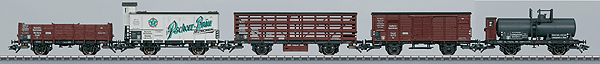 Bavarian Era II 5-Car Freight Set - 3-Rail - Ready to Run -- German State Railroad DRG