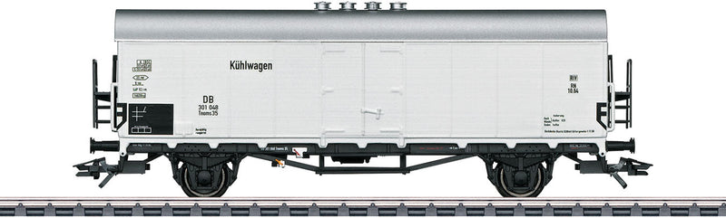 Type Tnoms 35 Refrigerator Car - 3-Rail - Ready to Run -- German Federal Railroad DB (Era III 1960s, white, silver)-1