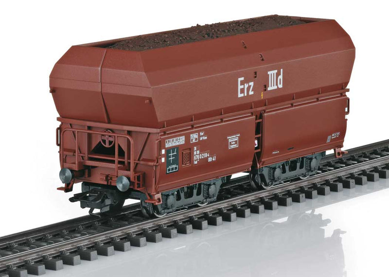 Type Fad 155 Erz IIId Hopper with Ore Load 12-Pack - 3-Rail - Ready to Run -- German Federal Railroad DB (Era IV 1960s, Boxcar Red)-1
