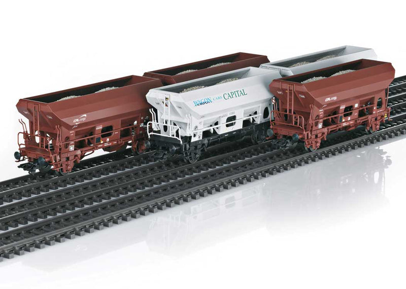 Type Tds Hopper 5-Pack - 3-Rail - Ready to Run -- 3 Luxembourg State State Railways CFL (Boxcar Red), 2 Wagon Care Capital WC-1