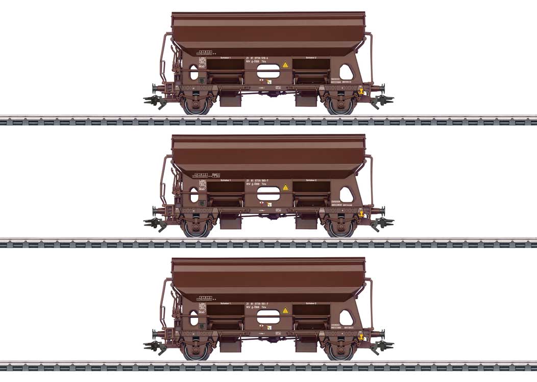 Type Tds Covered Hopper with Hinged Roof 3-Pack - 3-Rail - Ready to Run -- Austrian Federal Railways OBB (Era VI 2011, Boxcar Red)