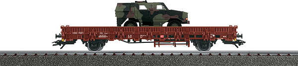 4MFOR Metal Military Mission(R) Modern German Army (BW) Diecast Models -- Kbs 443 Flatcar w/Dingo Armored Transport