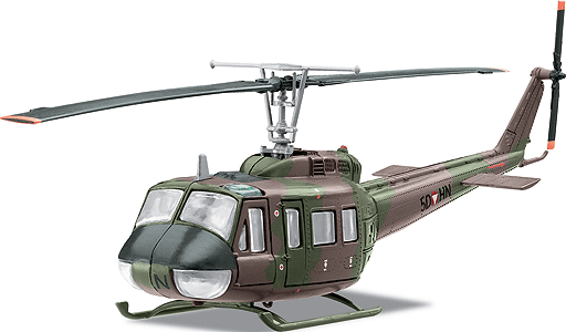 4MFOR Metal Military Mission(R) Austrian Federal Army -- Rs Heavy-Duty Flatcar w/Bell UH-1D Helicopter