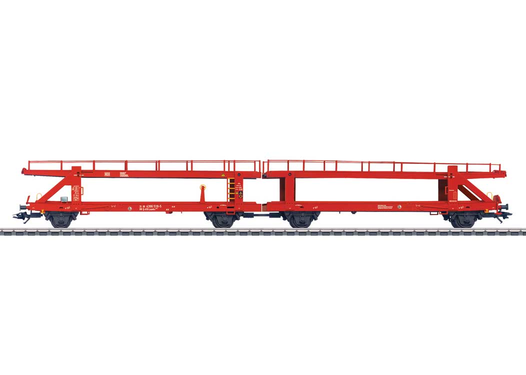 Type Laaeks 553.1 Double Auto Transport Car - 3-Rail - Ready to Run -- German Railroad DB AG (Era VI 2017, red)